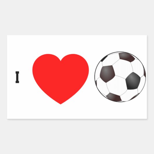 サッカー大好き 長方形シール (正面)