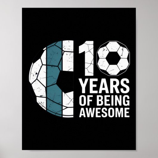 サッカー大好き！10歳の誕生日おめでとう ポスター (正面)