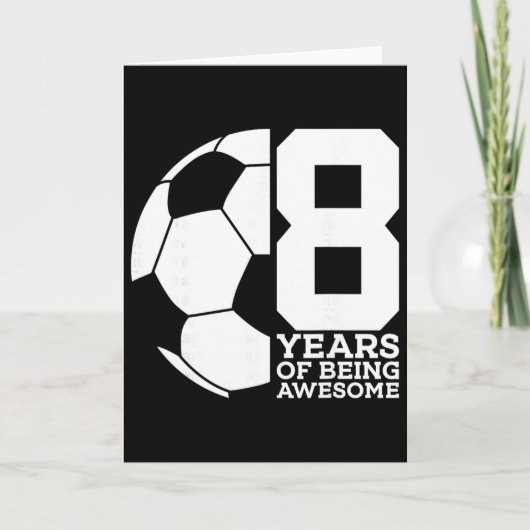 サッカー大好き!8歳の誕生日おめでとう カード (正面)