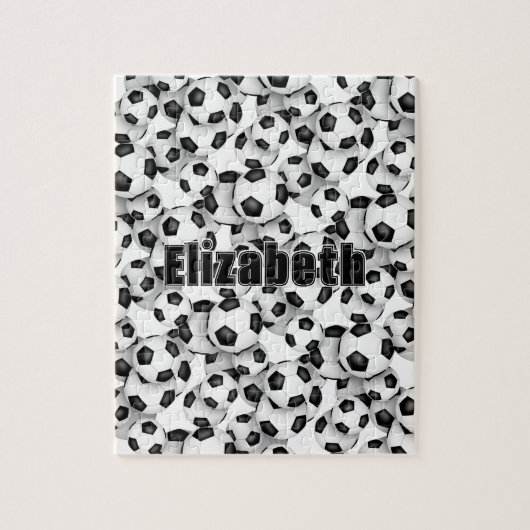 サッカー女の子の名前スポーツギフトおもしろい ジグソーパズル (縦)
