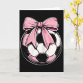 サッカー女子のかわいいリボン飾り カード (黄色い花)