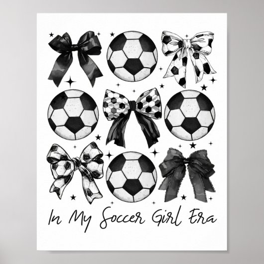 サッカー女子の時代のレトロでかわいいサッカーシャツ ポスター (正面)