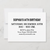サッカー女子の誕生日パーティー、サッカー選手のギフト 招待状 (裏面)