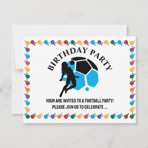 サッカー女子の誕生日パーティー、サッカー選手のギフト 招待状