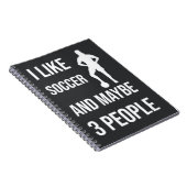 サッカー女子の選手スポーツフットボールへの贈り物 ノートブック (右側)