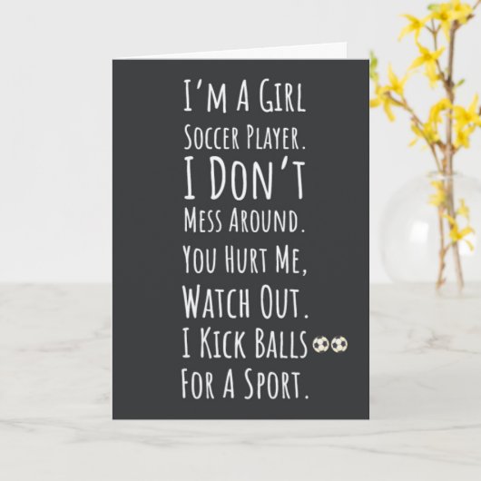 サッカー女子カードキッズプレーヤーのためのスポーツおもしろい カード (黄色い花)