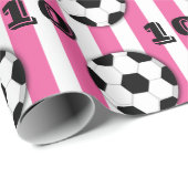 サッカー女子サッカーストライプ 年齢| ラッピングペーパー (ロールコーナー)