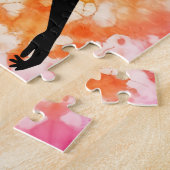 サッカー女子パーソナライズされたタイ – レインボーアクアレ ジグソーパズル (側面)