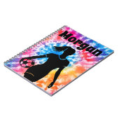 サッカー女子パーソナライズされたタイ – レインボーアクアレ ノートブック (左側)