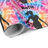 サッカー女子パーソナライズされたタイ – レインボーアクアレ ラッピングペーパー (ロールコーナー)