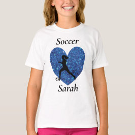 サッカー女子パーソナライズされた名サッカー女子 Tシャツ