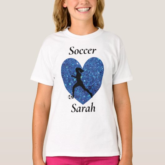 サッカー女子パーソナライズされた名サッカー女子 Tシャツ (正面)