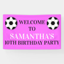 サッカー女子ピンクの誕生日の壁