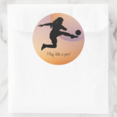 サッカー女子プレーヤーサッカーチーム ラウンドシール (バッグ)