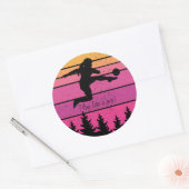 サッカー女子プレーヤーサッカーチーム ラウンドシール (封筒)