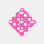 サッカー女子ボールスポーツピンク スタンダードカクテルナプキン (角)