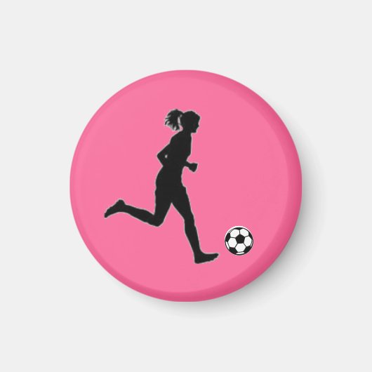 サッカー女子ラベル選手(女子) – ピンク – L マグネット (正面)
