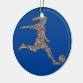 サッカー女子女流棋士  セラミックオーナメント (左)