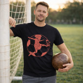 サッカー女子選手がサッカーボールを蹴る Tシャツ