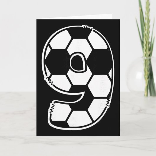 サッカー好きなキッズの9歳の誕生日おめでとう カード (正面)