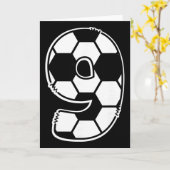 サッカー好きなキッズの9歳の誕生日おめでとう カード (黄色い花)
