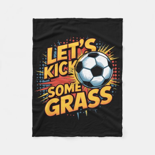 サッカー好きなソッカー・ママ Let's Kick Some Gr フリースブランケット (正面)