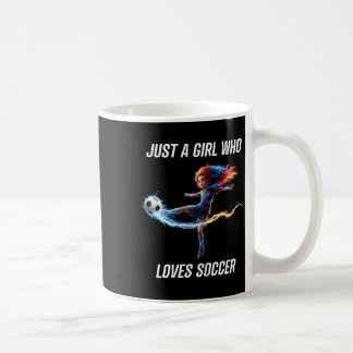 サッカー好きな女の子のキッズ・ジュニアTシャツ コーヒーマグカップ