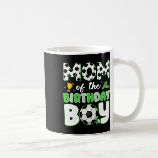 サッカー好きな息子の誕生日お母さん コーヒーマグカップ (右)