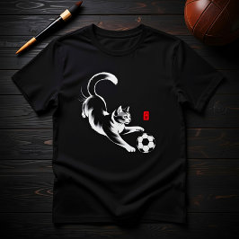 サッカー好きな猫好きのための - 遊び心あふれるサッカーニャンコ Tシャツ