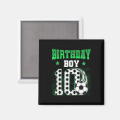 サッカー好きな10歳の男の子の誕生日パーティー マグネット (正面/裏面)
