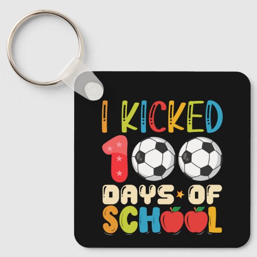 サッカー好きな100日目の登校日をやり遂げた キーホルダー (正面)