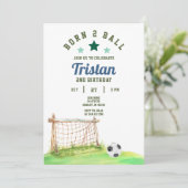 サッカー好きな2歳の誕生日パーティに サッカー ボール 2歳 誕生日 招待状 (スタンド正面)