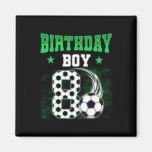 サッカー好きな8歳の男の子の誕生日パーティーに！ マグネット (正面)