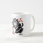 サッカー好きにも猫好きにも最高のプレゼント! コーヒーマグカップ (正面右)