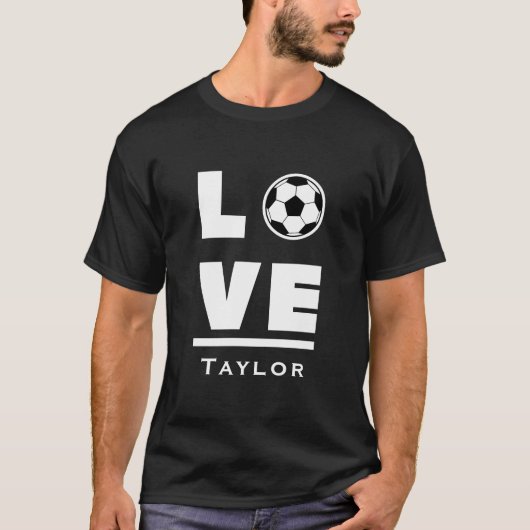 サッカー好きのためのラブデザイン Tシャツ (正面)