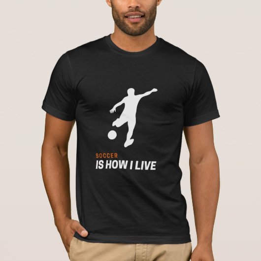 サッカー好きのための「サッカーは私の生き方」Tシャツ Tシャツ (正面)