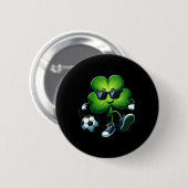 サッカー好きの選手St patricks day・シャムロック・メンズ 缶バッジ (正面&裏面)