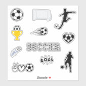サッカー好き シール (シート)