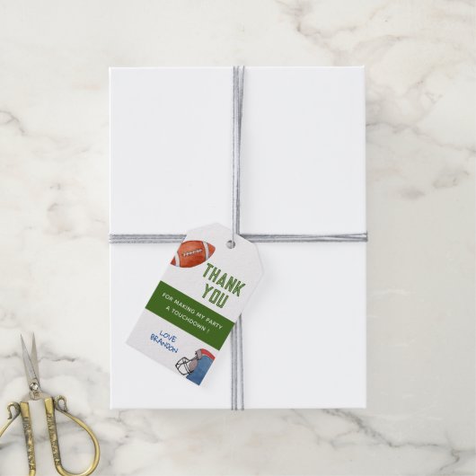 サッカー子供の誕生日サンキューラベル ギフトタグ (より糸付き)