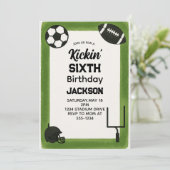 サッカー子供の誕生日パーティの招待状 招待状 (スタンド正面)