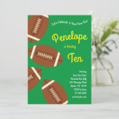 サッカー子供の誕生日パーティースポーツグリーンボーイズ 招待状 (スタンド正面)