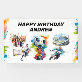 サッカー子供の誕生日パーティーバナー 横断幕