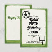 サッカー子供の誕生日パーティー 招待状 (正面/裏面)