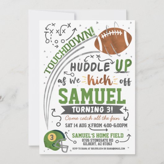 サッカー子供の誕生日招待状 招待状 (正面)
