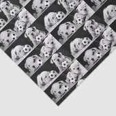 "サッカー子犬"の英国のブルドッグのコラージュ 薄葉紙 (詳細)