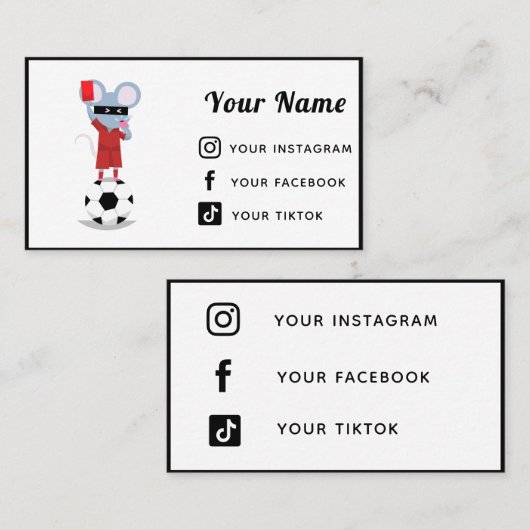 サッカー審判のアスレチックシンプルソーシャルメ後を追ディア 名刺 (正面/裏面)