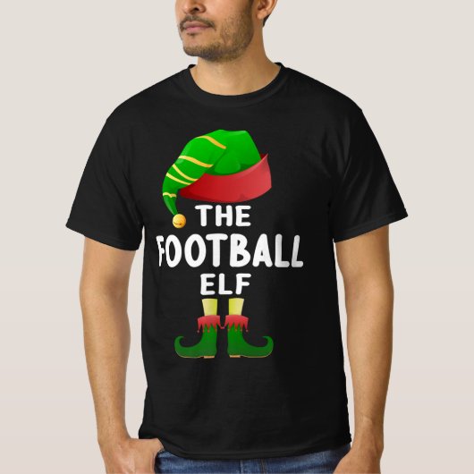サッカー小妖精や小人クリスマスファミリーマッチングパジャマ小妖精や小人 Tシャツ (正面)