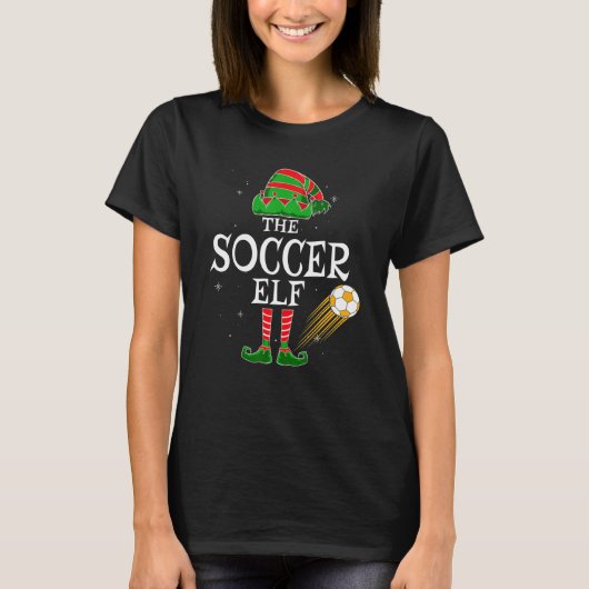 サッカー小妖精や小人グループ家族のクリスマス Tシャツ (正面)