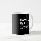 サッカー少年おもしろい定義サッカー愛好家 コーヒーマグカップ (正面右)