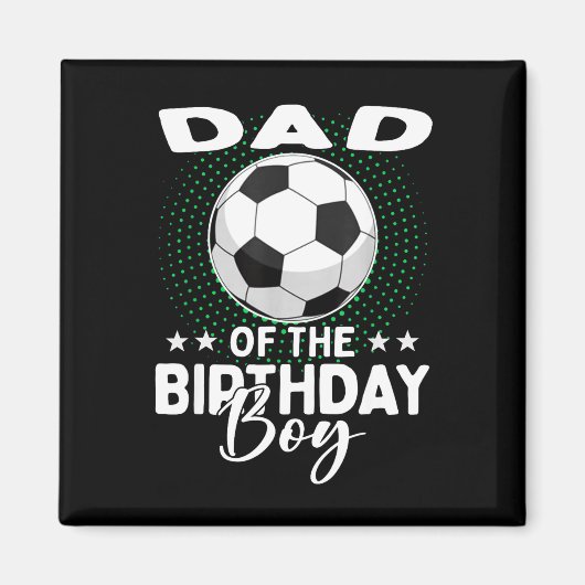 サッカー少年お誕生日おめでとうパパ マグネット (正面)